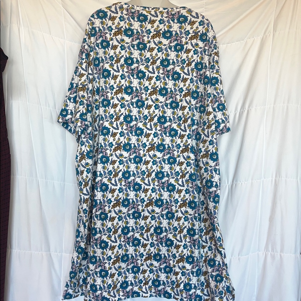 Vera Bradley 2X Jersey Knit Cotton Blue Floral Sleep Shirt - Picture 6 of 9